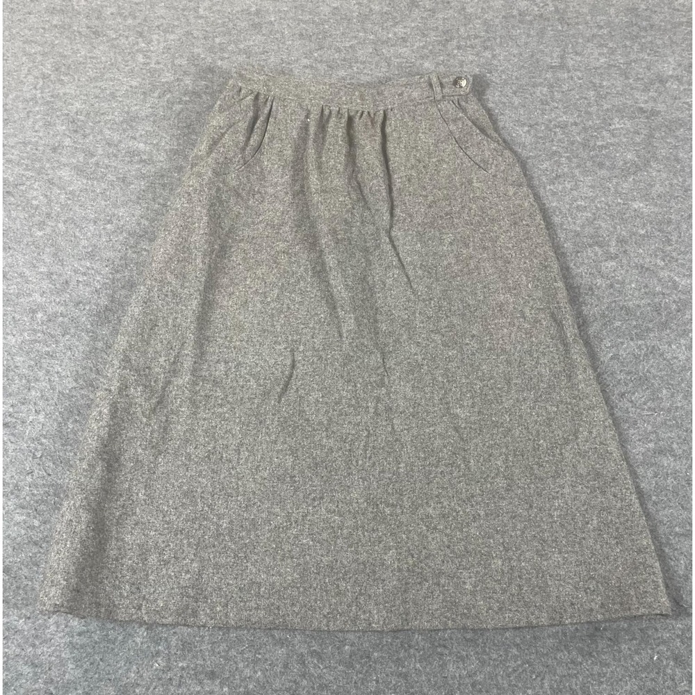 VTG Panther Skirt Womens 6 Gray Wool Blend Pockets Lined 12x26 City Retro 80s